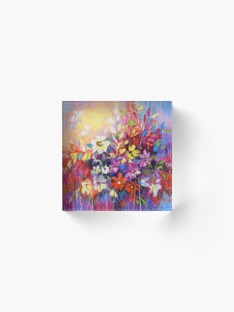 Alternate view of Dance of flowers Acrylic Block