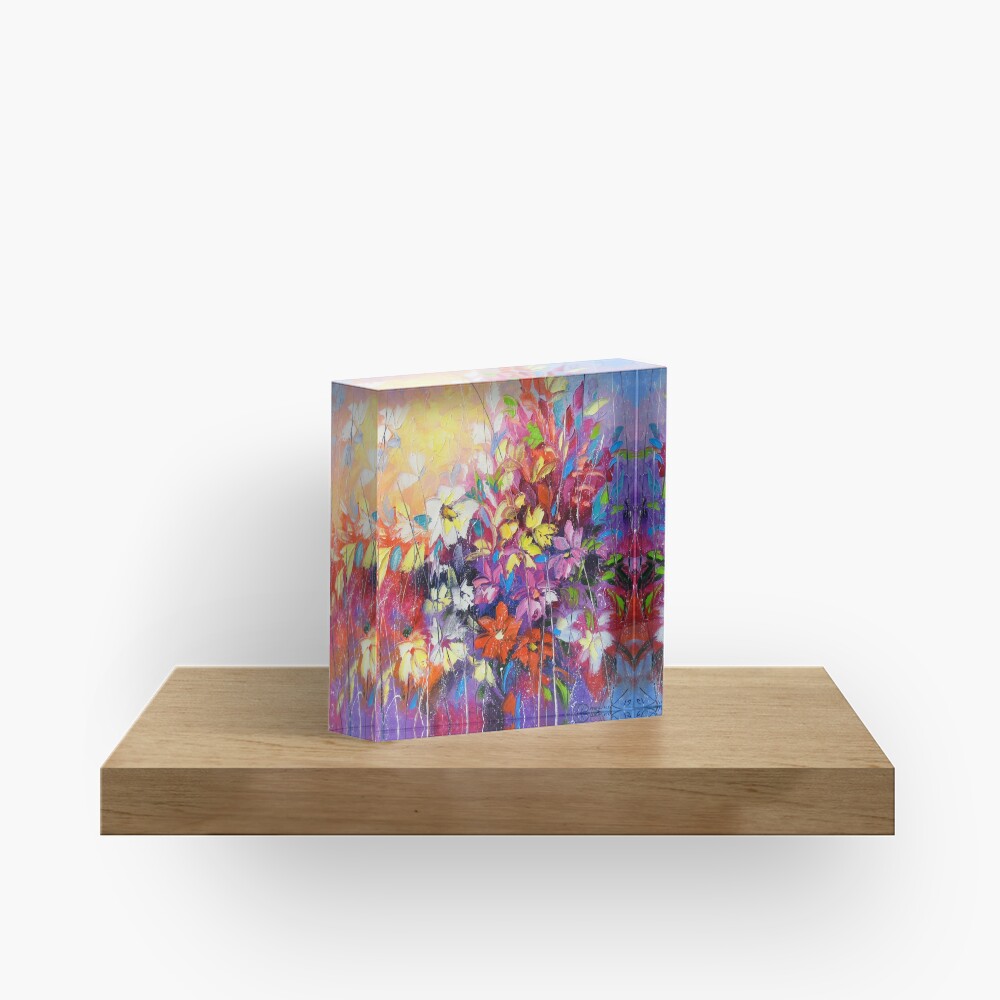 Dance of flowers Acrylic Block