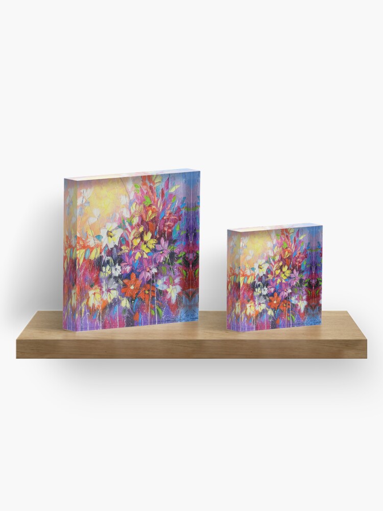 Alternate view of Dance of flowers Acrylic Block