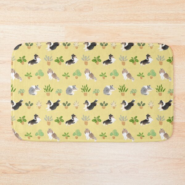 Item preview, Shelties & Calathea on Yellow designed and sold by K+P Ng.