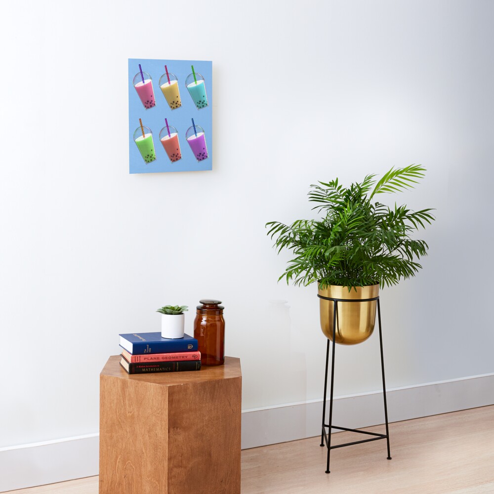 Boba Tea Six Flavors Mounted Print