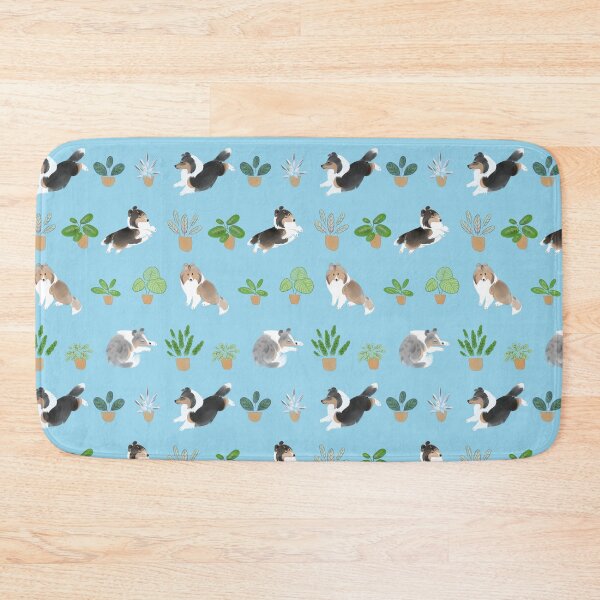 Item preview, Shelties & Calathea on Blue designed and sold by K+P Ng.