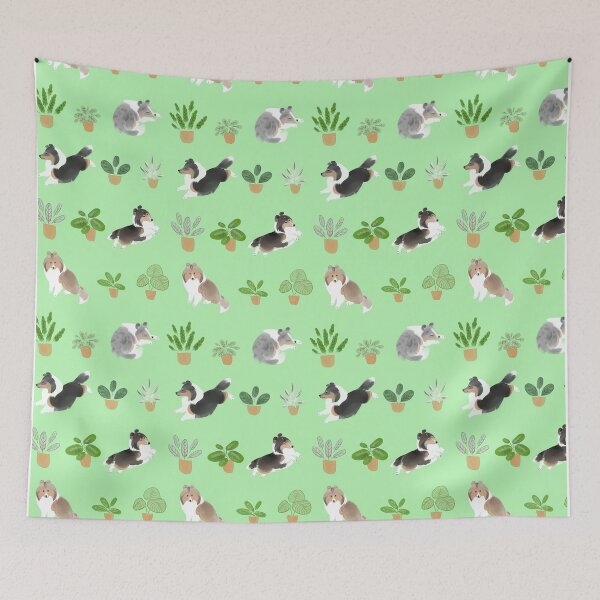 Item preview, Shelties & Calathea on Green designed and sold by K+P Ng.
