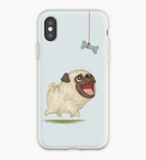 Happy Pug and bone iPhone Case