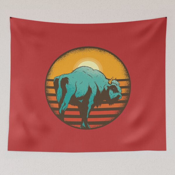 Item preview, Buffalo, Bison, Nature, Wilderness, Sunset, Steppe designed and sold by DerSenat.
