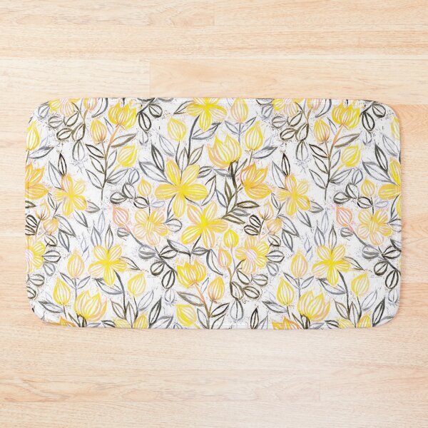 Item preview, Sunny Yellow Crayon Striped Summer Floral designed and sold by micklyn.