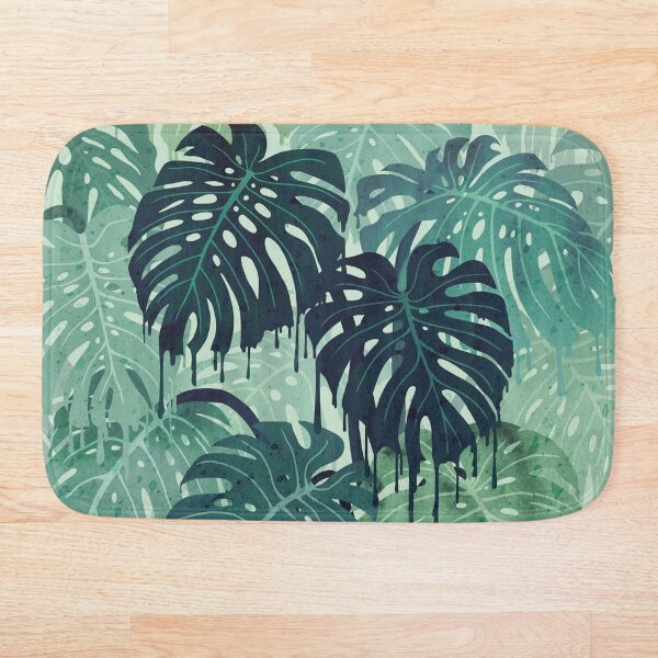 Monstera Melt (in Green) Bath Mat