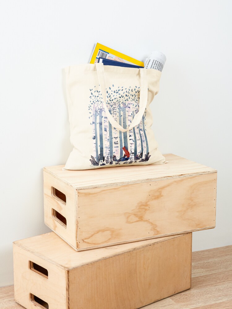 Alternate view of The Birches (in Blue) Tote Bag