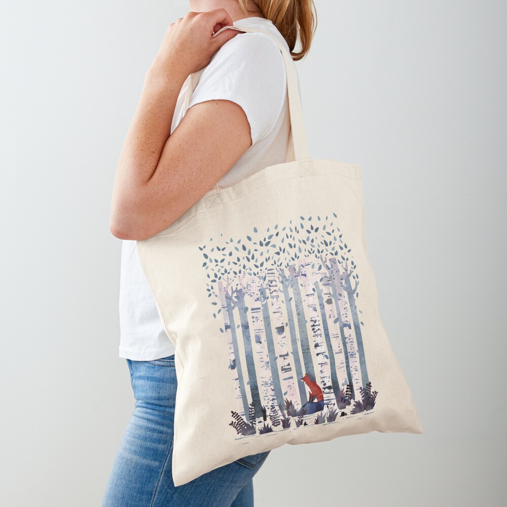 The Birches (in Blue) Tote Bag