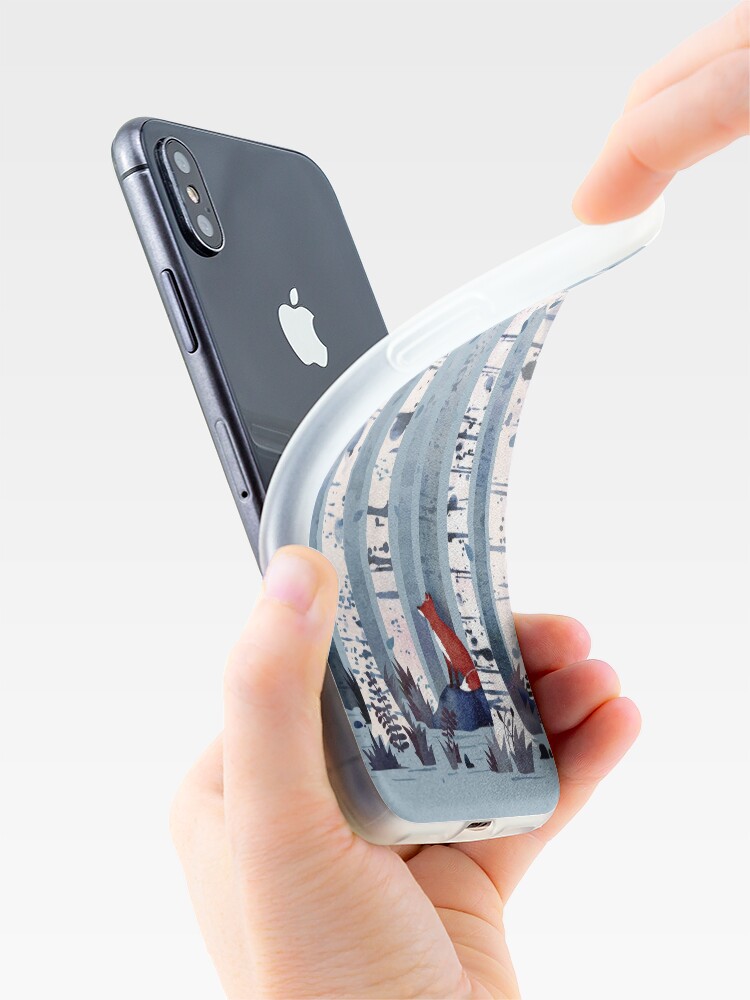 Alternate view of The Birches (in Blue) iPhone Case & Cover