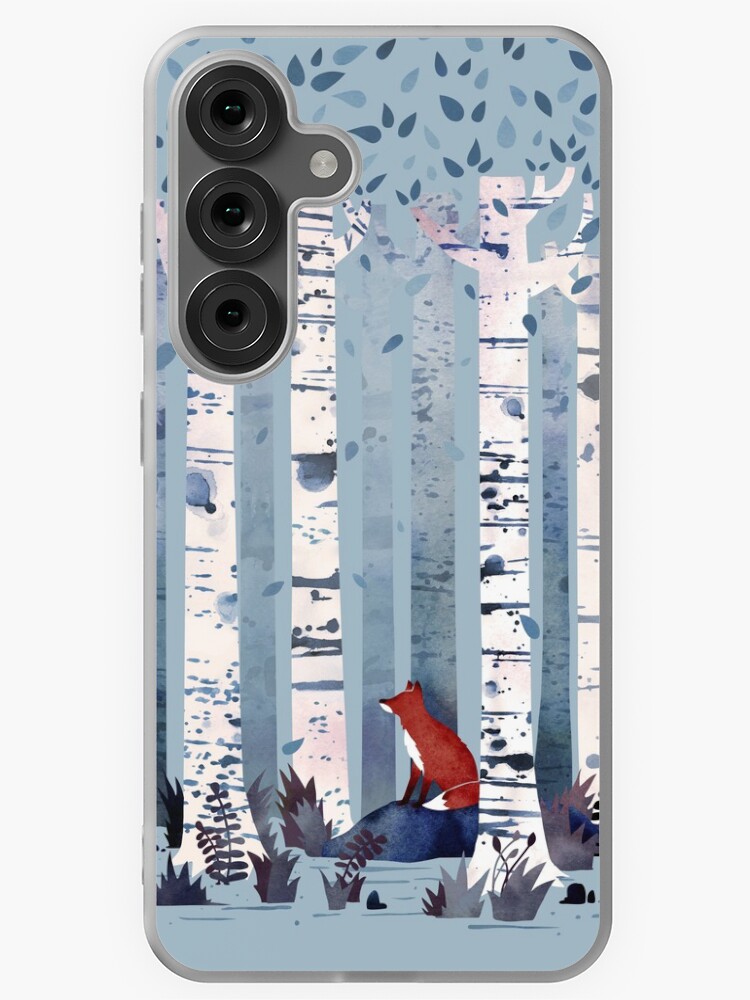 Thumbnail 1 of 4, Samsung Galaxy Phone Case, The Birches (in Blue) designed and sold by littleclyde.