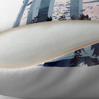Alternate view of The Birches (in Blue) Throw Pillow
