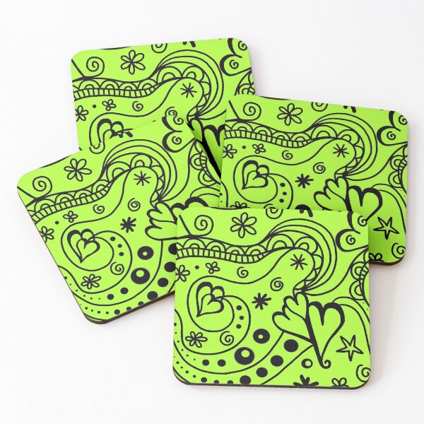 Item preview, green yellow seamless heart designed and sold by atevern.