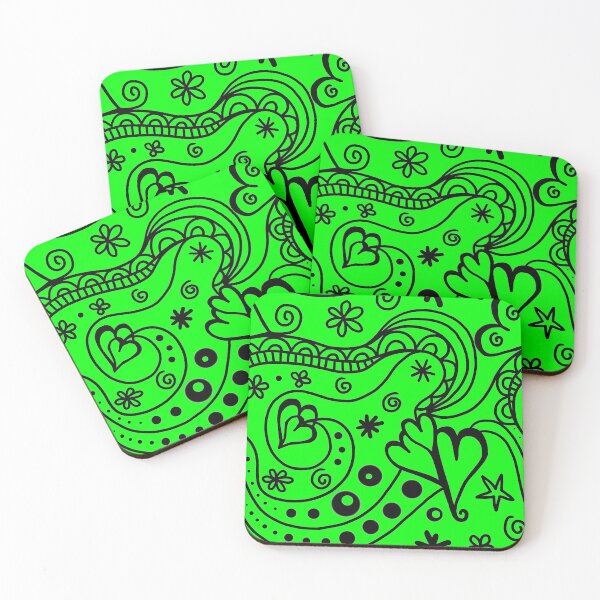 Item preview, lime green seamless heart designed and sold by atevern.