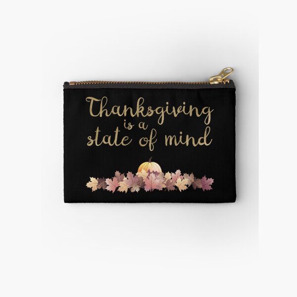 Item preview, Gratitude in Style - ‘Thanksgiving Is a State of Mind’ Statement Design - Black Background designed and sold by talgursmusthave.
