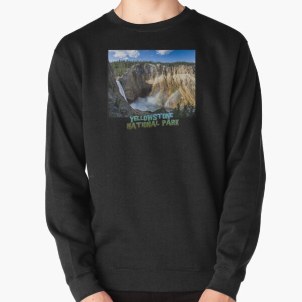 Wyoming State Outline (Lower Yellowstone Falls) Pullover Sweatshirt
