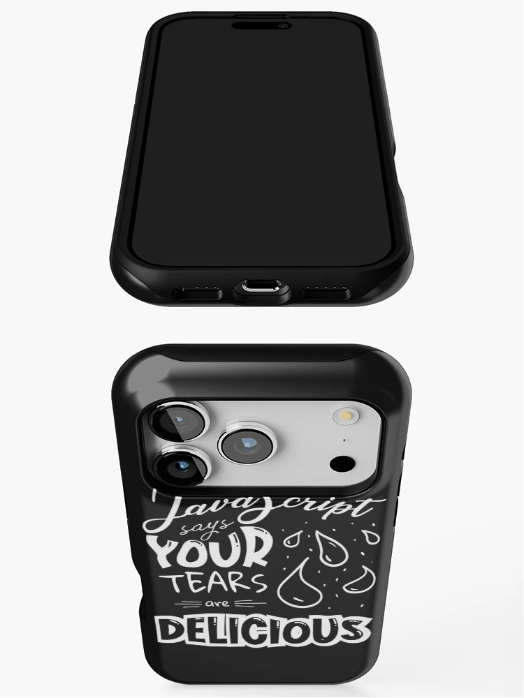Thumbnail 3 of 4, iPhone Case, JavaScript Says  - Funny Programming Jokes - Dark Color designed and sold by Programming Jokes.