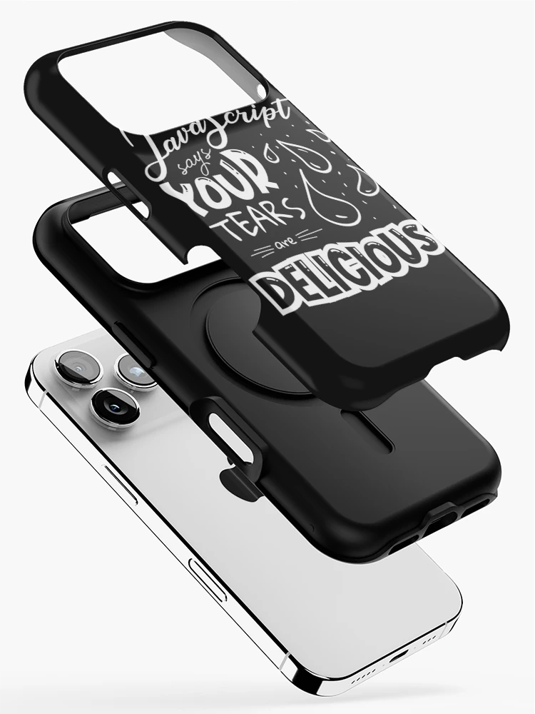Thumbnail 2 of 4, iPhone Case, JavaScript Says  - Funny Programming Jokes - Dark Color designed and sold by Programming Jokes.