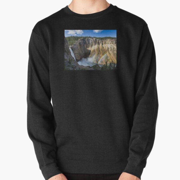 Wyoming State Outline (Lower Yellowstone Falls) Pullover Sweatshirt