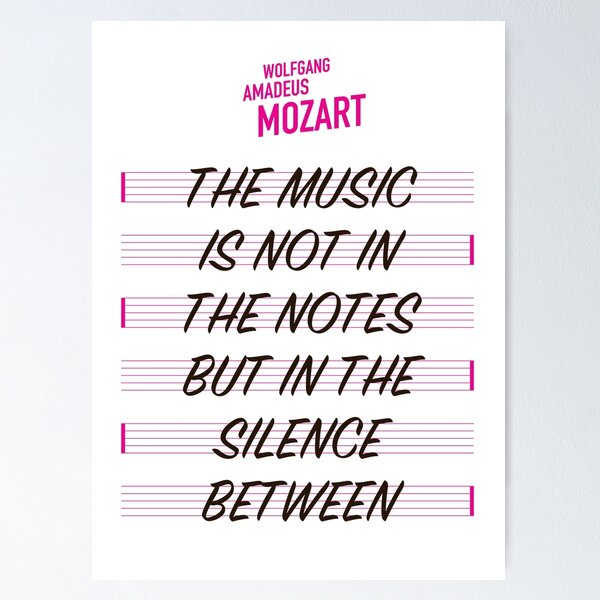 Vista previa del artículo con la obra «Wolfgang Amadeus Mozart - El silencio entre», diseñado y vendido por Miscellaneous Co..