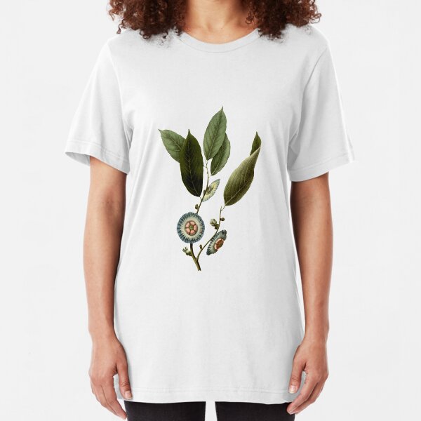 Nostalgic Flower Illustration Slim Fit T-Shirt