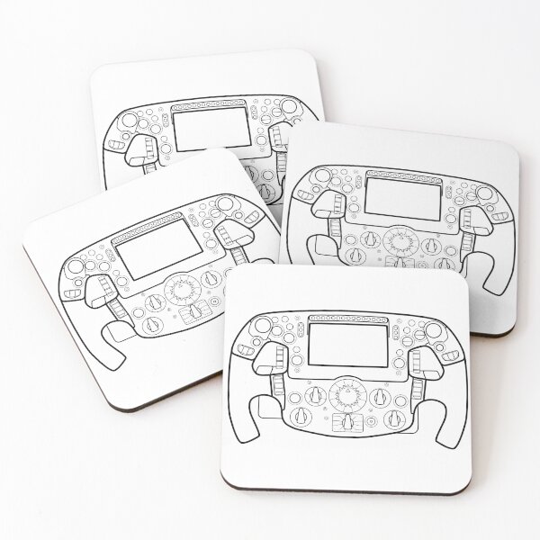 Item preview, Racecar Steering Wheel White designed and sold by F1FB.