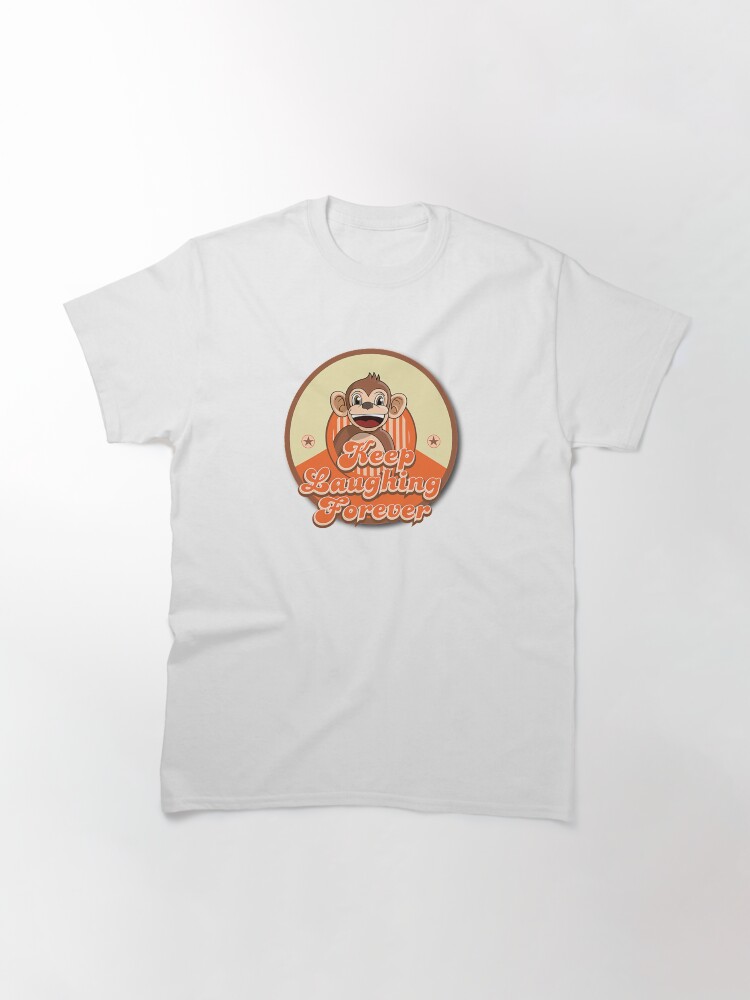 Alternate view of Keep Laughing Forever Retro Monkey Classic T-Shirt