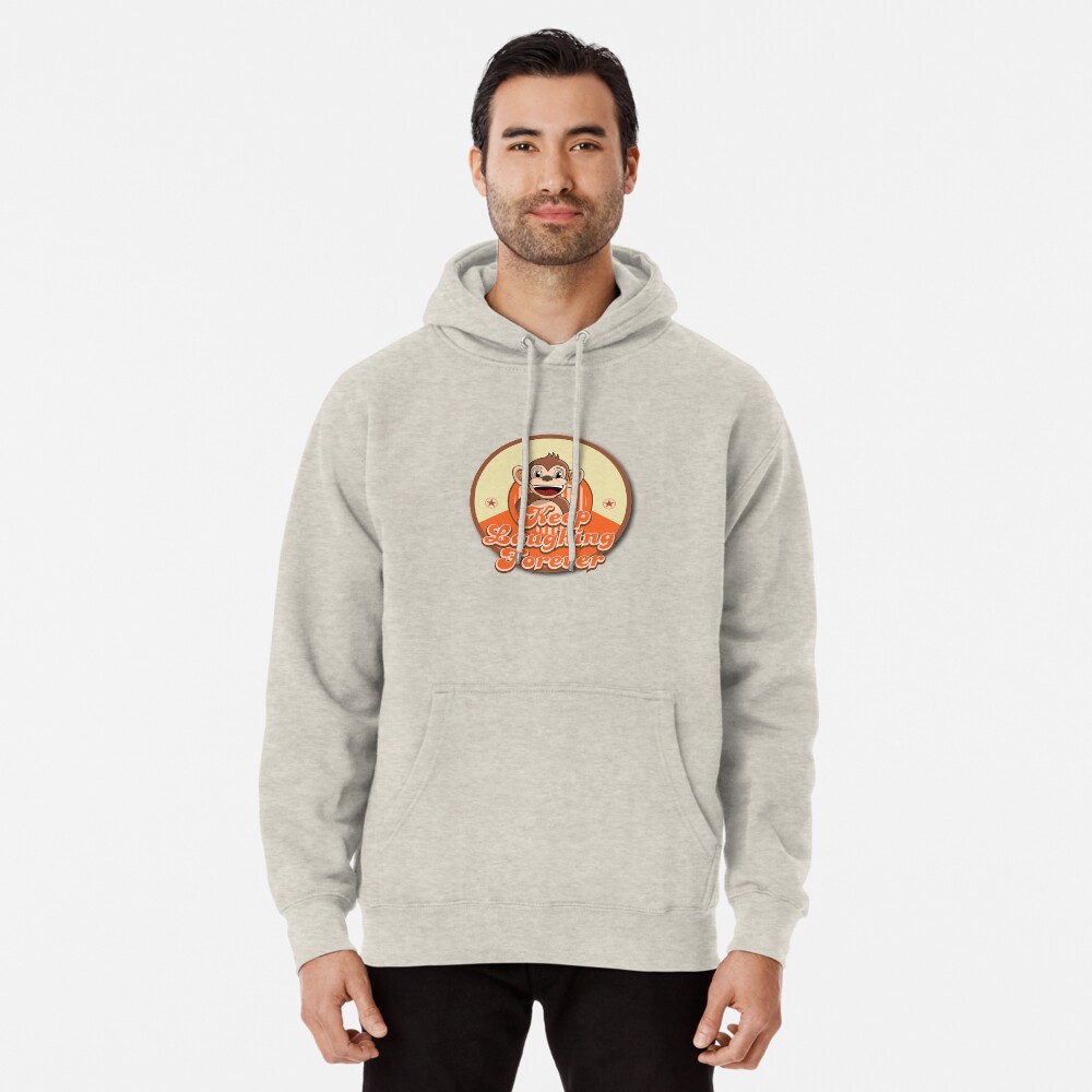 Keep Laughing Forever Retro Monkey Pullover Hoodie