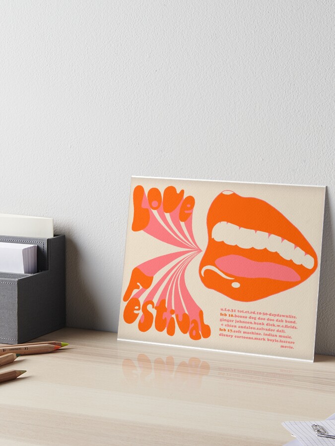 Thumbnail 1 of 2, Art Board Print, London Love Festival Poster 1960s Psychedelic designed and sold by adrienne75.