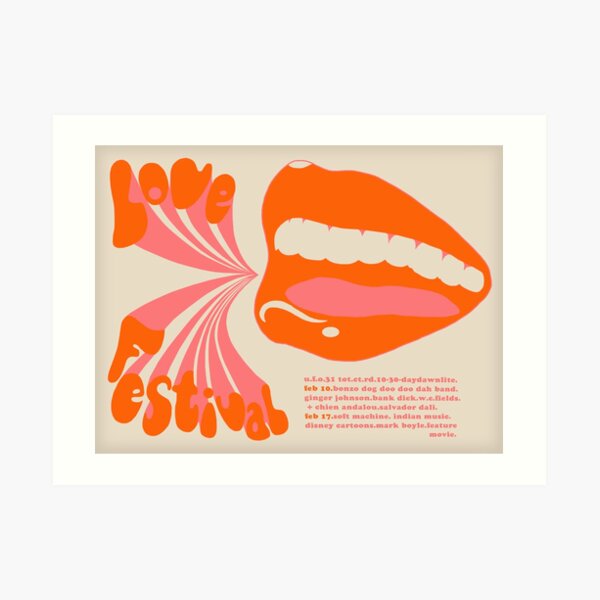 London Love Festival Poster 1960s Psychedelic Art Print