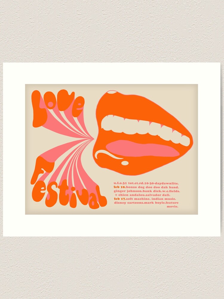 Alternate view of London Love Festival Poster 1960s Psychedelic Art Print