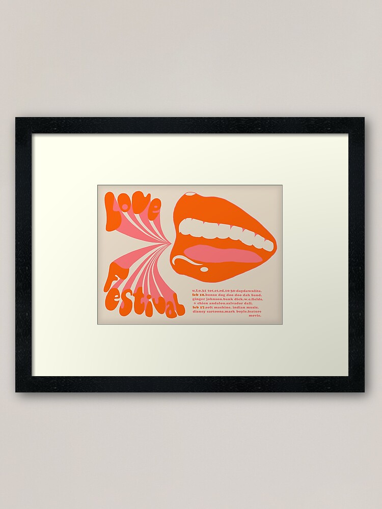 Alternate view of London Love Festival Poster 1960s Psychedelic Framed Art Print