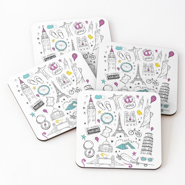 Item preview, Travel doodles world landmarks designed and sold by FFelder.