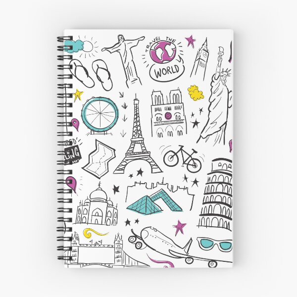 Item preview, Travel doodles world landmarks designed and sold by FFelder.