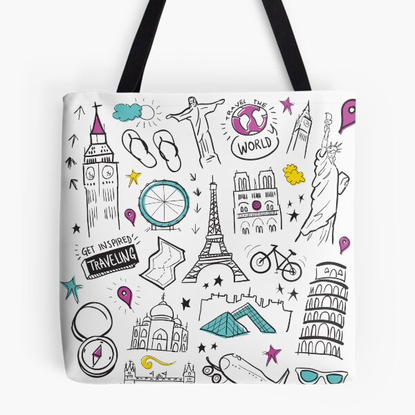 Item preview, Travel doodles world landmarks designed and sold by FFelder.
