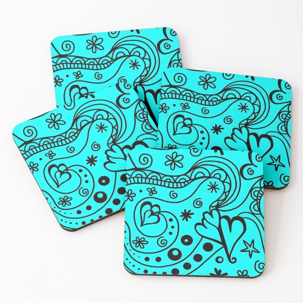 Item preview, cyan seamless heart designed and sold by atevern.