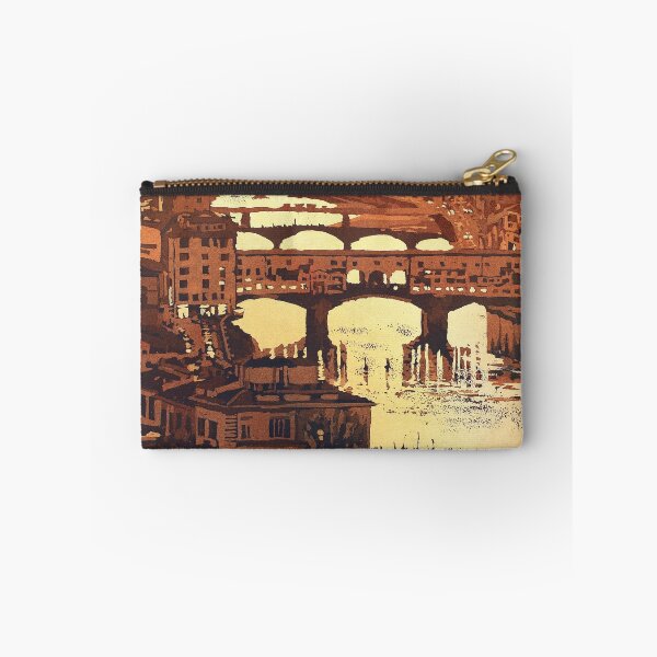 Item preview, Ponte Vecchio at sunset in the medieval city of Florence, Italy at night.   designed and sold by rfoxphoto.
