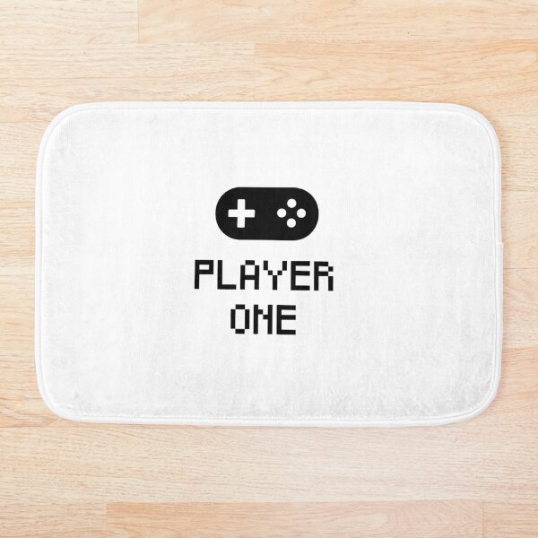 Player One Graphic Black Bath Mat