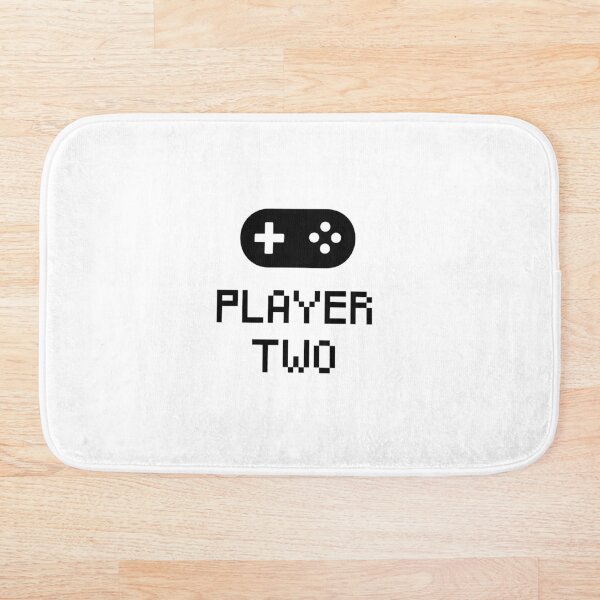 Player Two Graphic Black Bath Mat