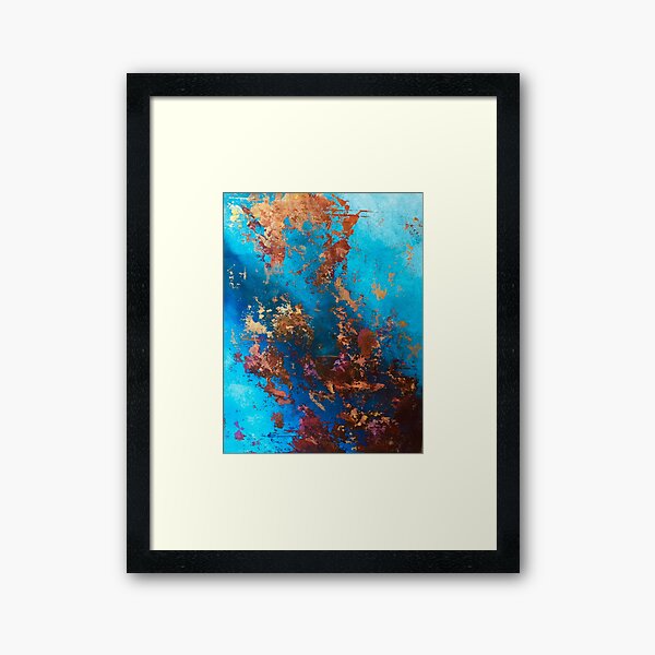 Fire and Ice Abstract Framed Art Print