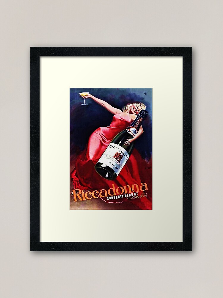 Alternate view of Vintage Riccadonna Spumanti Vermut Canelli Lithograph Wall Art Framed Art Print