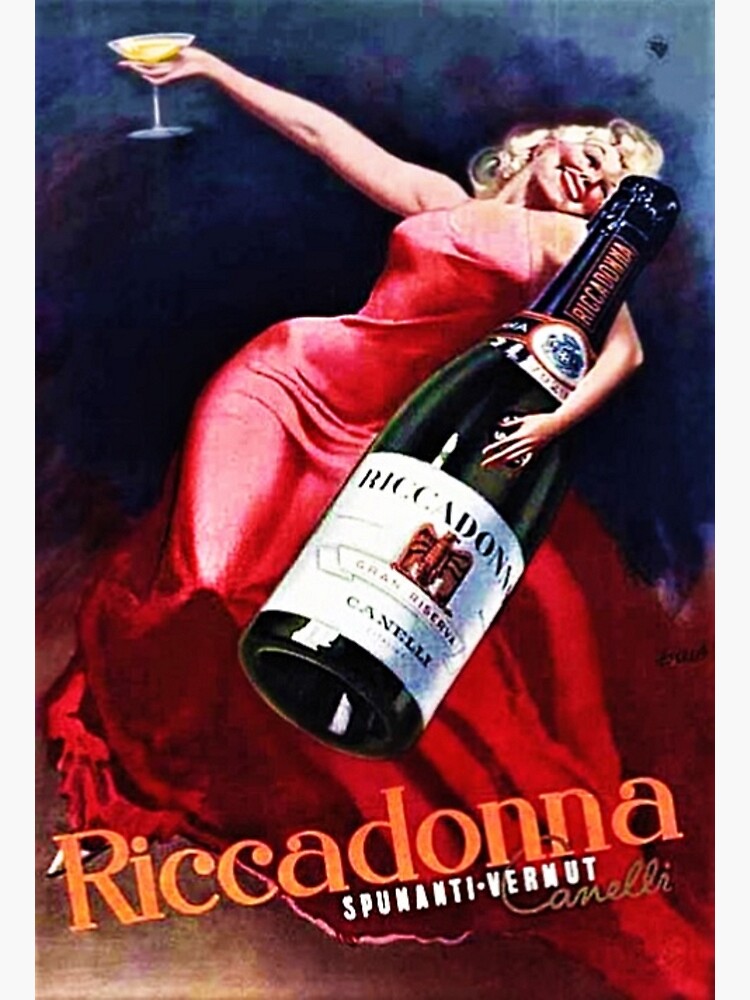 Vintage Riccadonna Spumanti Vermut Canelli Lithograph Wall Art by jferro67