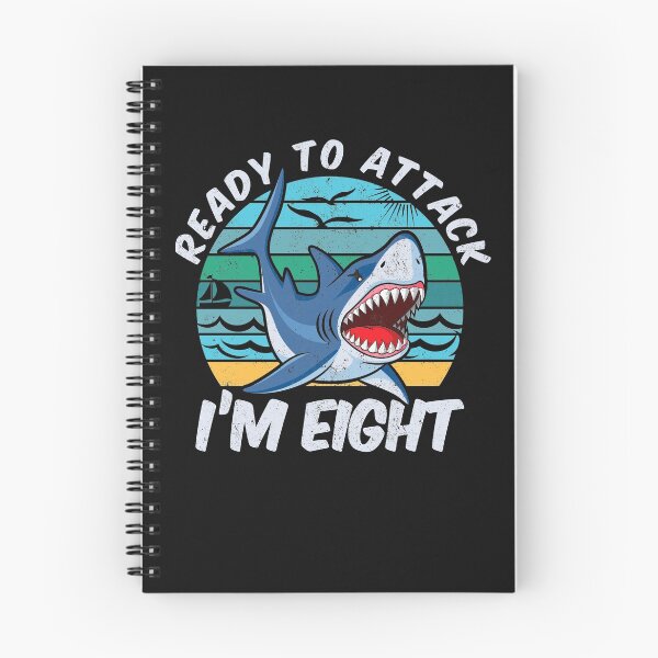 Item preview, 8th Birthday Shark Ready to Attack I'm 8 Year Old Gift  designed and sold by Nikolaienko Artem.