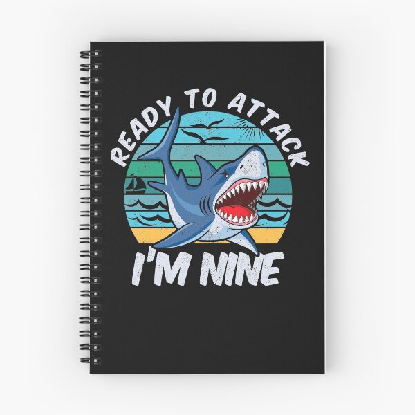 Item preview, 9th Birthday Shark Ready to Attack I'm 9 Year Old Gift designed and sold by Nikolaienko Artem.