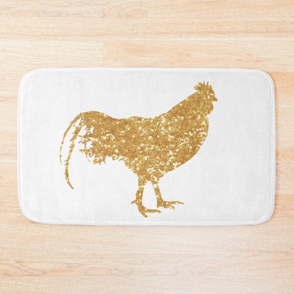 Item preview, GLITTER CHICKEN - Light Gold Sparkly Feathered Bird designed and sold by Susan Prolman.