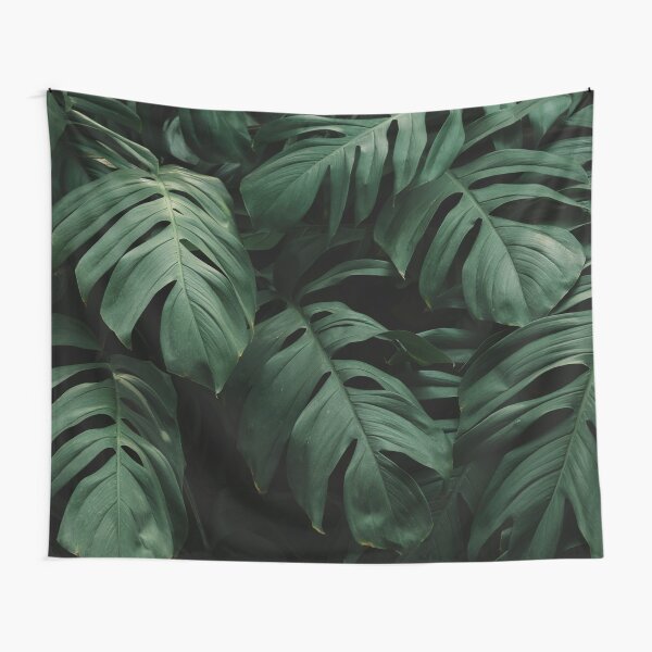 Monstera Delicosa Tropical Leaves Tapestry