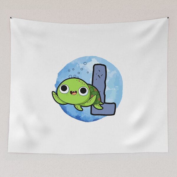 Item preview, Monogram L Turtley Awesome designed and sold by kidsmonogram2.