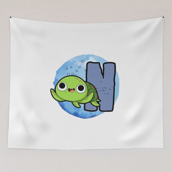 Item preview, Monogram N Turtley Awesome designed and sold by kidsmonogram2.
