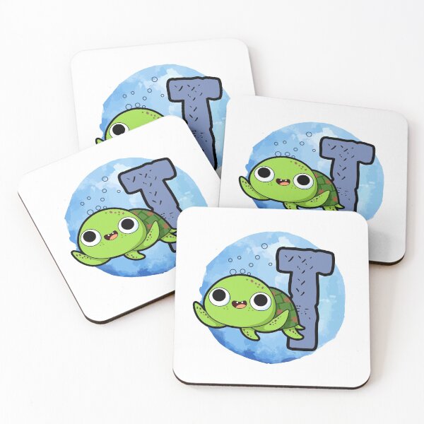 Item preview, Monogram T Turtley Awesome designed and sold by kidsmonogram2.