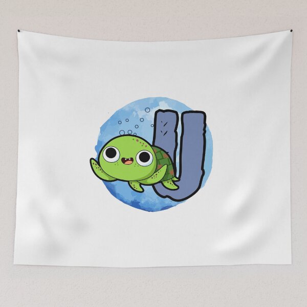 Item preview, Monogram U Turtley Awesome designed and sold by kidsmonogram2.